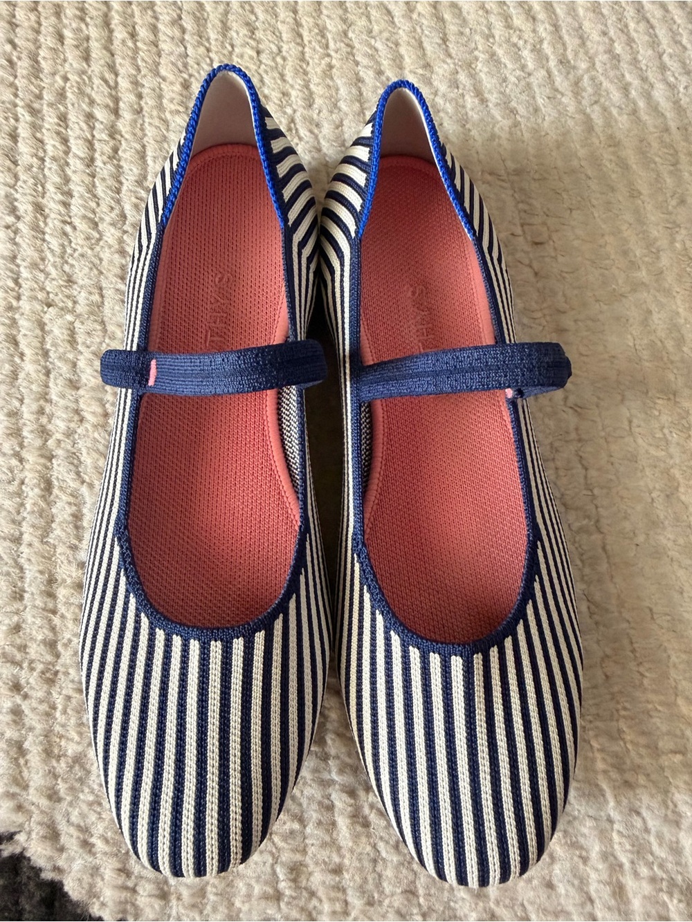 Rothy's Navy and White Striped Mary Jane Flats - Picture 3 of 4